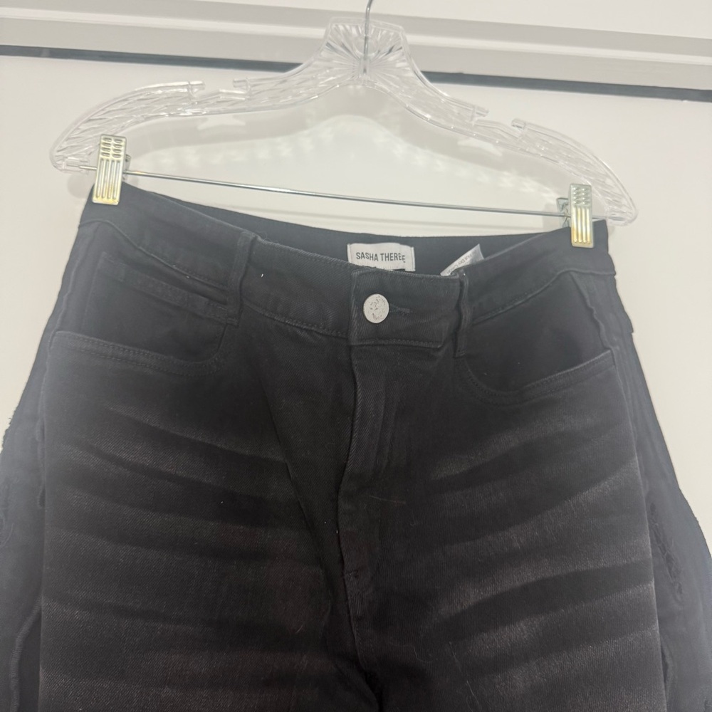 Sasha Therese Cairo Jean Cut Out in Black Large NWT Oversized Relaxed Baggy 90s - Picture 6 of 15